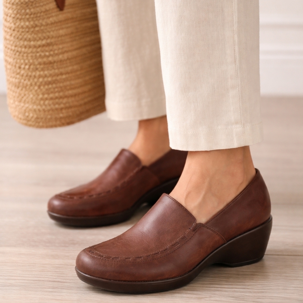 Ariat Advanced Stability Comfort Brown Leather Clogs‎ 9.5B ATS Mule